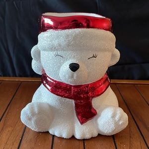 Bath & Body Santa Bear Pedestal Candle Holder
